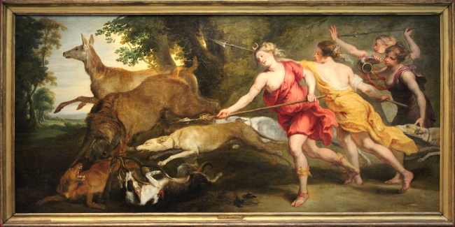 Diane chasseresse et ses nymphes, œuvre de Pierre Paul Rubens, collection privée, Madrid.